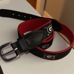 Men's Black and Red Belt with Logo